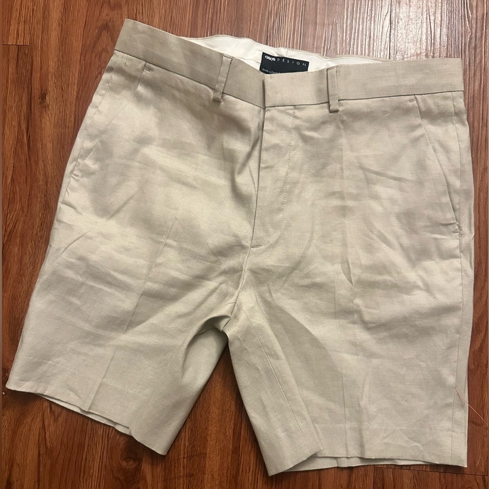 ASOS Men's Linen Beige Shorts